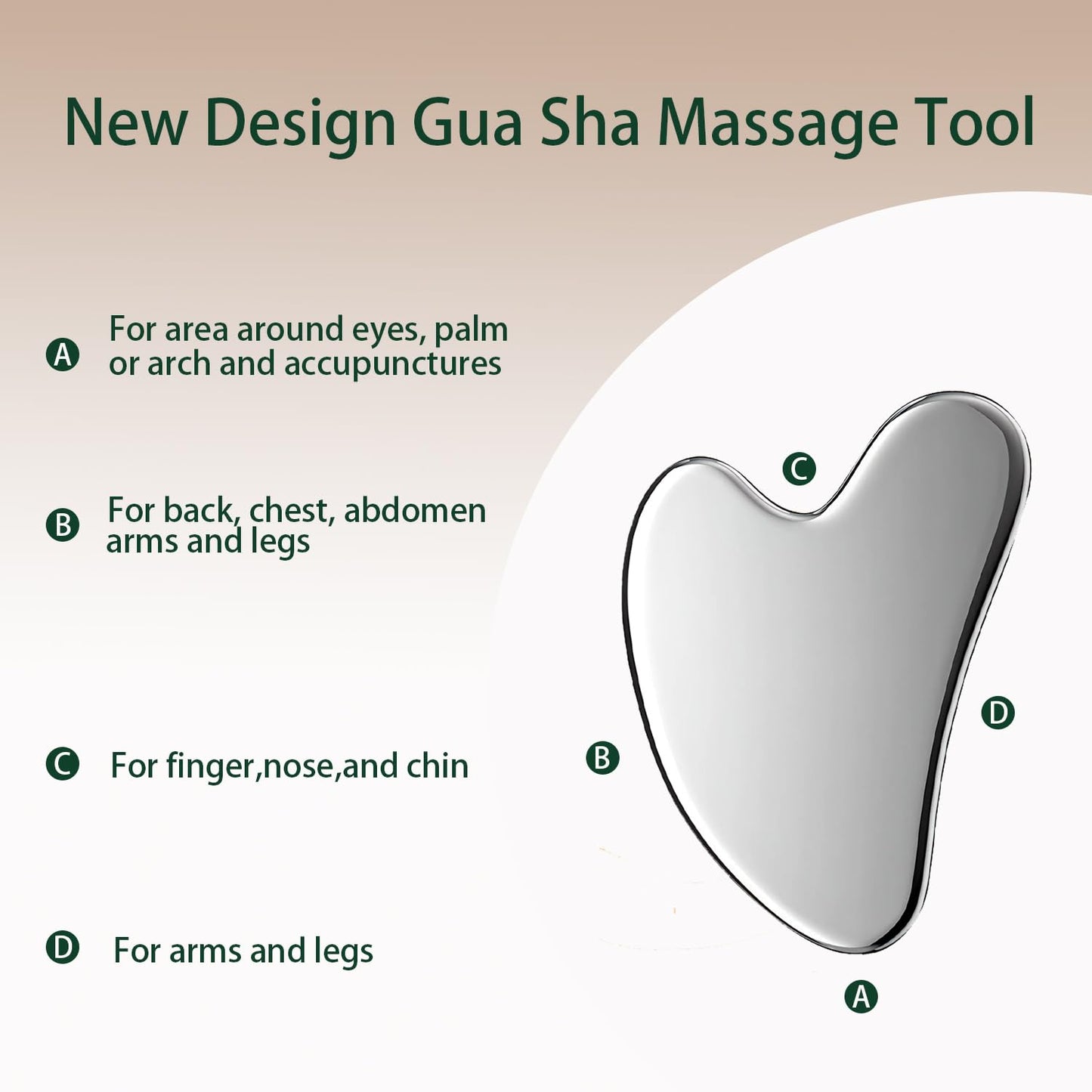 Stainless Steel Gua Sha Tool & Lymphatic Drainage Face Brush Set, Facial Massage Kit for Jawline Sculpting Puffiness Lifting Relaxation, Contour Face Brush with Storage Case for Women EDCBMB