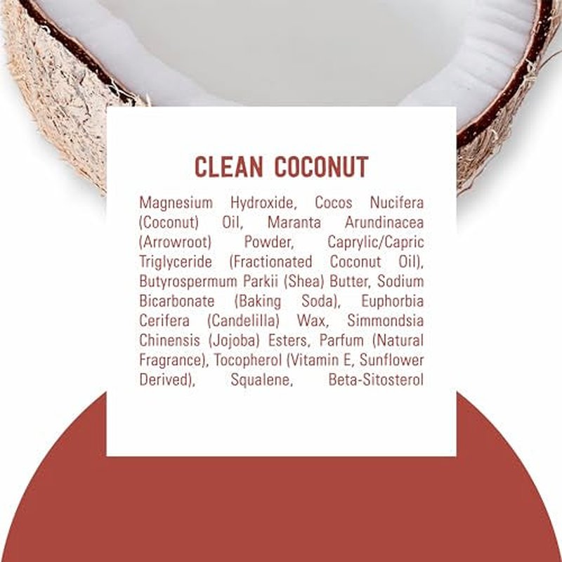 Schmidt's Aluminum-Free Vegan Deodorant Clean Coconut for Women and Men, with 24 Hour Odor Protection, Natural Ingredients, Cruelty-Free, 2.65 oz