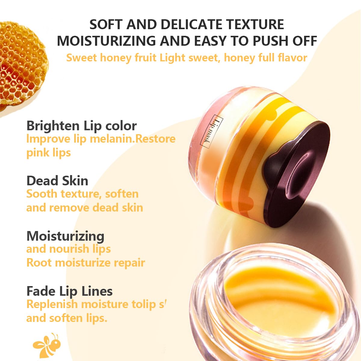 4 Pcs Strawberry & Honey Lip Balm, Moisturizing Propolis Sleeping Lip Mask, Vitamin E Lip Masks, Hydrate Repair Prevent Dry Cracked Lip Exfoliator Lip Care (2 Pack Strawberry - 2 Pack Honey)