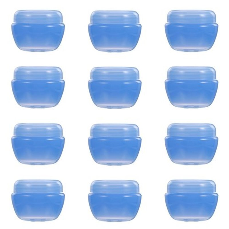 HONMEET 12pcs Plastic Cream & Milk Box Makeup Jars Makeup Containers Jar Empty Cosmetic Containers Cosmetic Containers with Lids DIY Cosmetic Jar Travel Cream Containers Blue