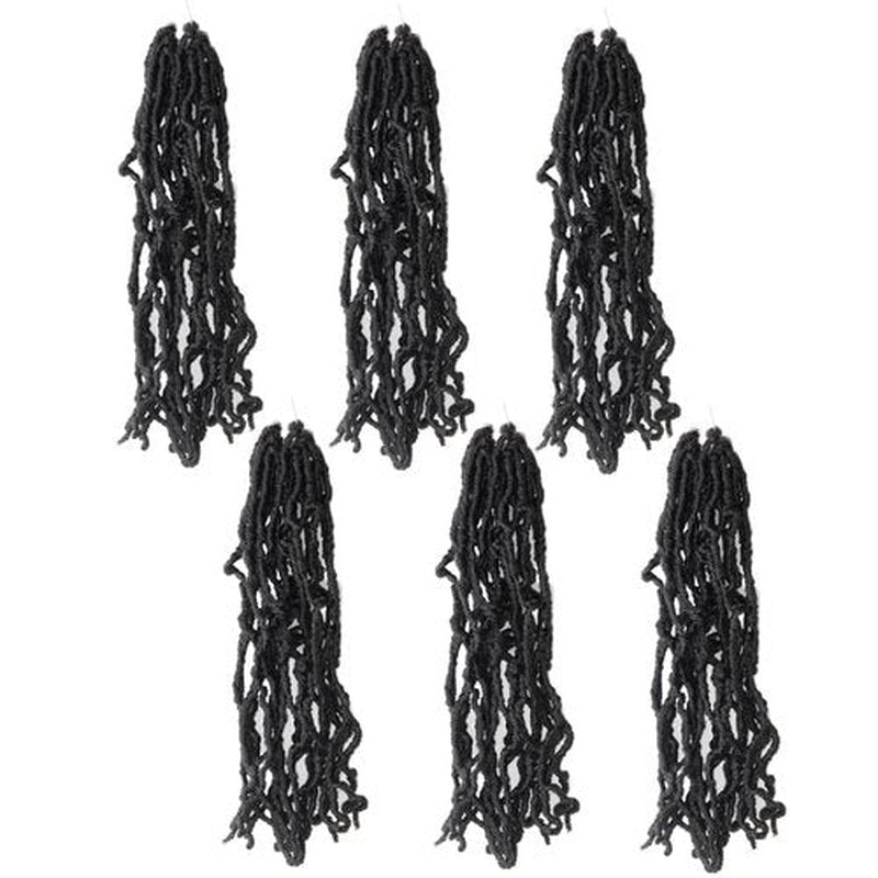 12 Inch Soft Locs Crochet Hair 6 Packs Short New Faux Locs Pre-looped Natural Black Dreads Locks 1B(Natural Black)