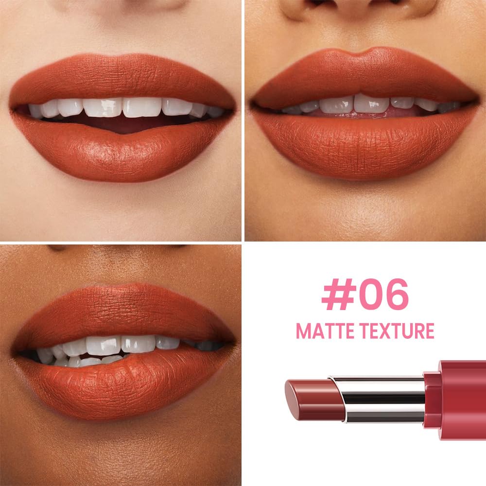 HHLTOH Honey Lipstick Tinted Lip Balm - Matte Tint Cream Lipsticks for All Skin Tones, Hydrating Lip Stain, Can be Buildable Blendable Nourishing Moisturizing Suitable for Women to Every Day Makeup 06