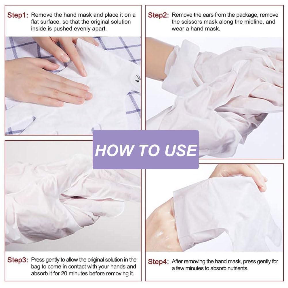 AWIWTOBQ Hand Mask Moisturizing Glove 3 pack, Hand Peel Mask Exfoliating Gloves, Hand Repair Glove for Dry Hands Treatment, Remove Dead Skin, Rough Skin, Lavender