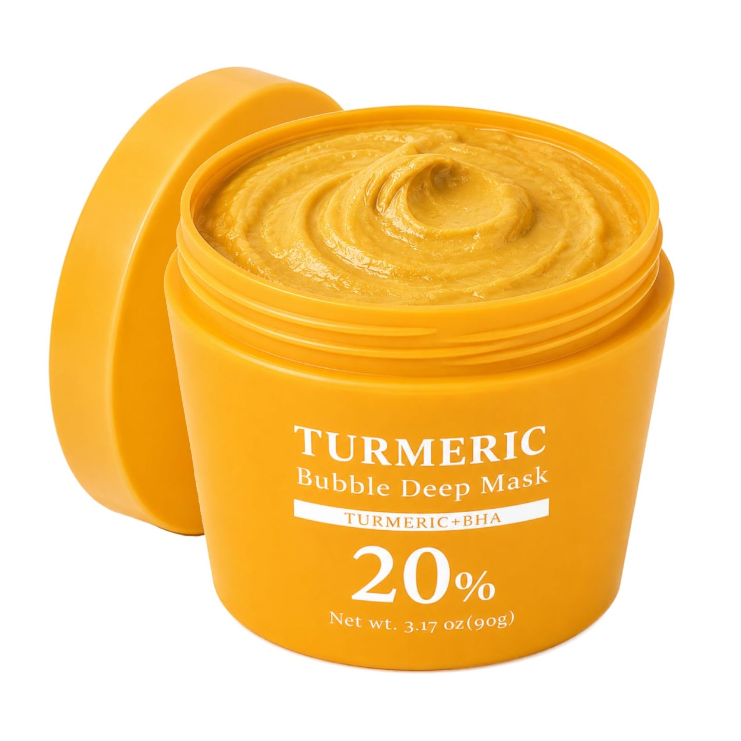 Turmeric Bubble Deep Mask - Oxygenating Clay Mask for Smoothing Skin, Helps Refine Look of Pores, Skin Balancing Facial Care(90g / 3.17 oz) (Turmeric)