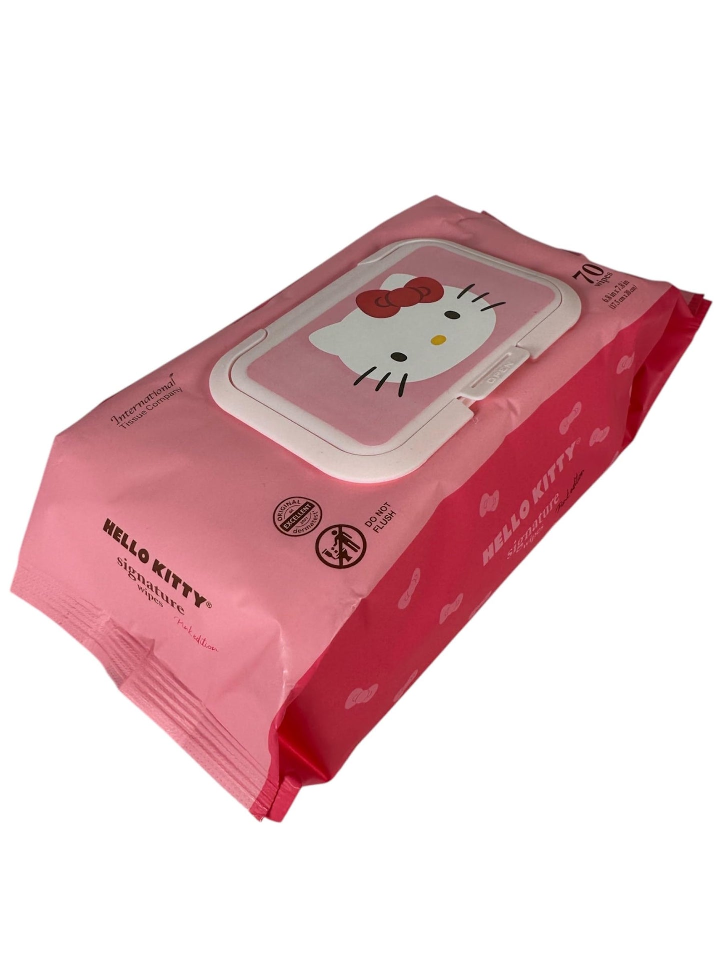 Hello Kitty Signature Wet Wipes, Large (7 x 8 in), Unscented, 70 sheets