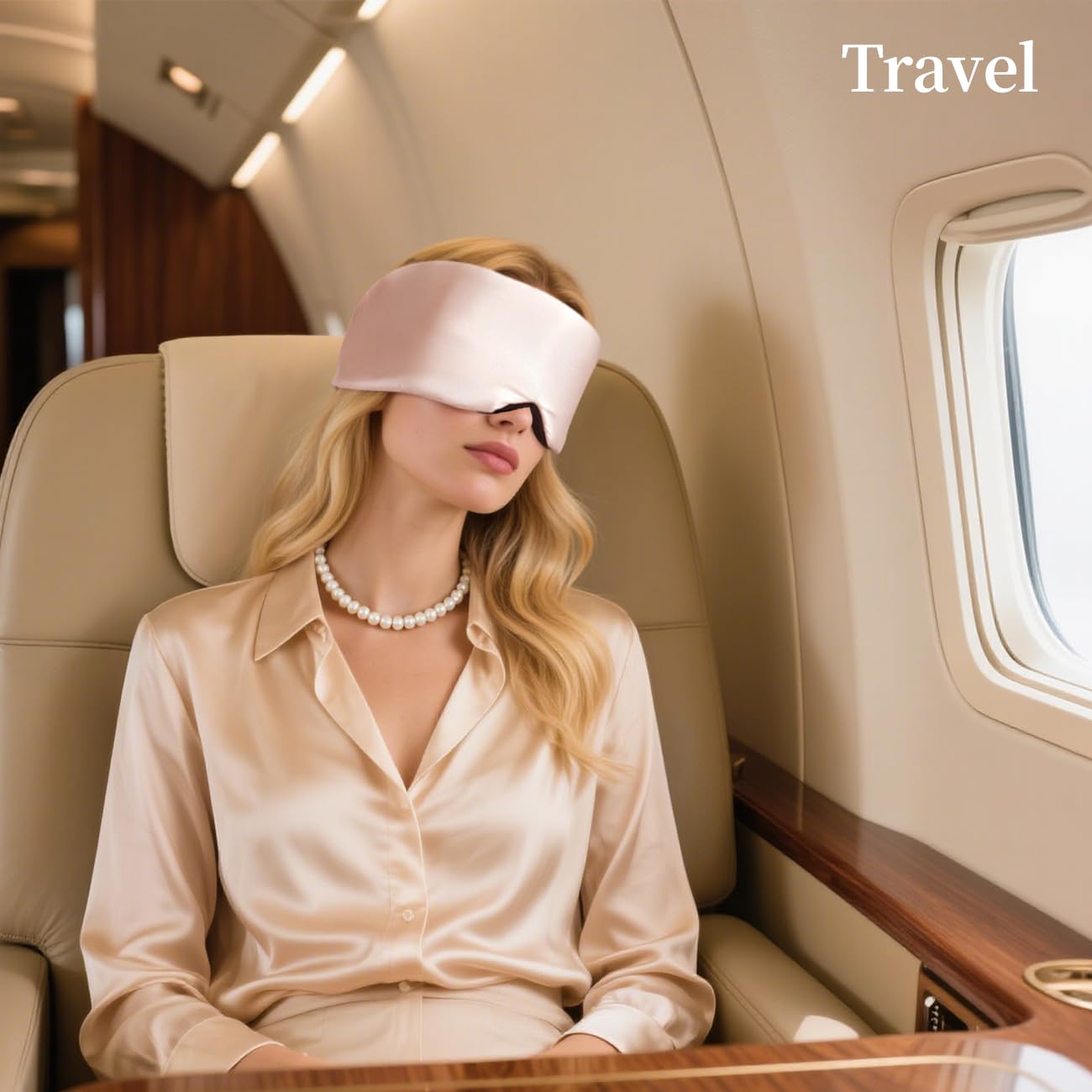 USlixury® 3D Contoured Silk Sleep Mask, Total Blackout&Zero Eye Pressure
