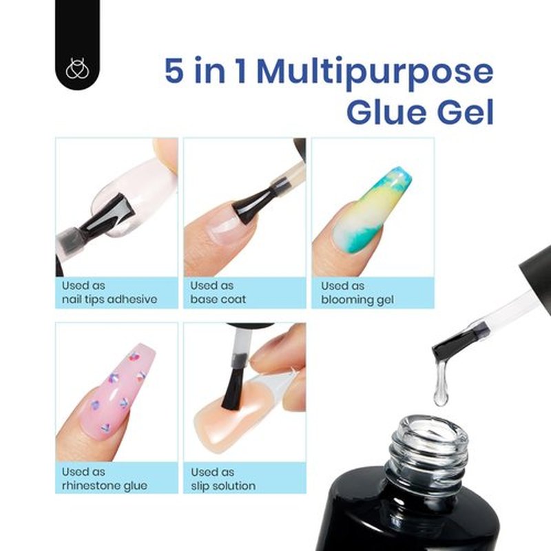 Beetles Gel Nail Kit Easy Nail Extension Set Etch X Nail Tips 500Pcs Pre Filed Half Matte Long Coffin Nail Tips with 5 in 1 Nail Glue Gel Uv Led Nail Lamp Acrylic Nail Tips