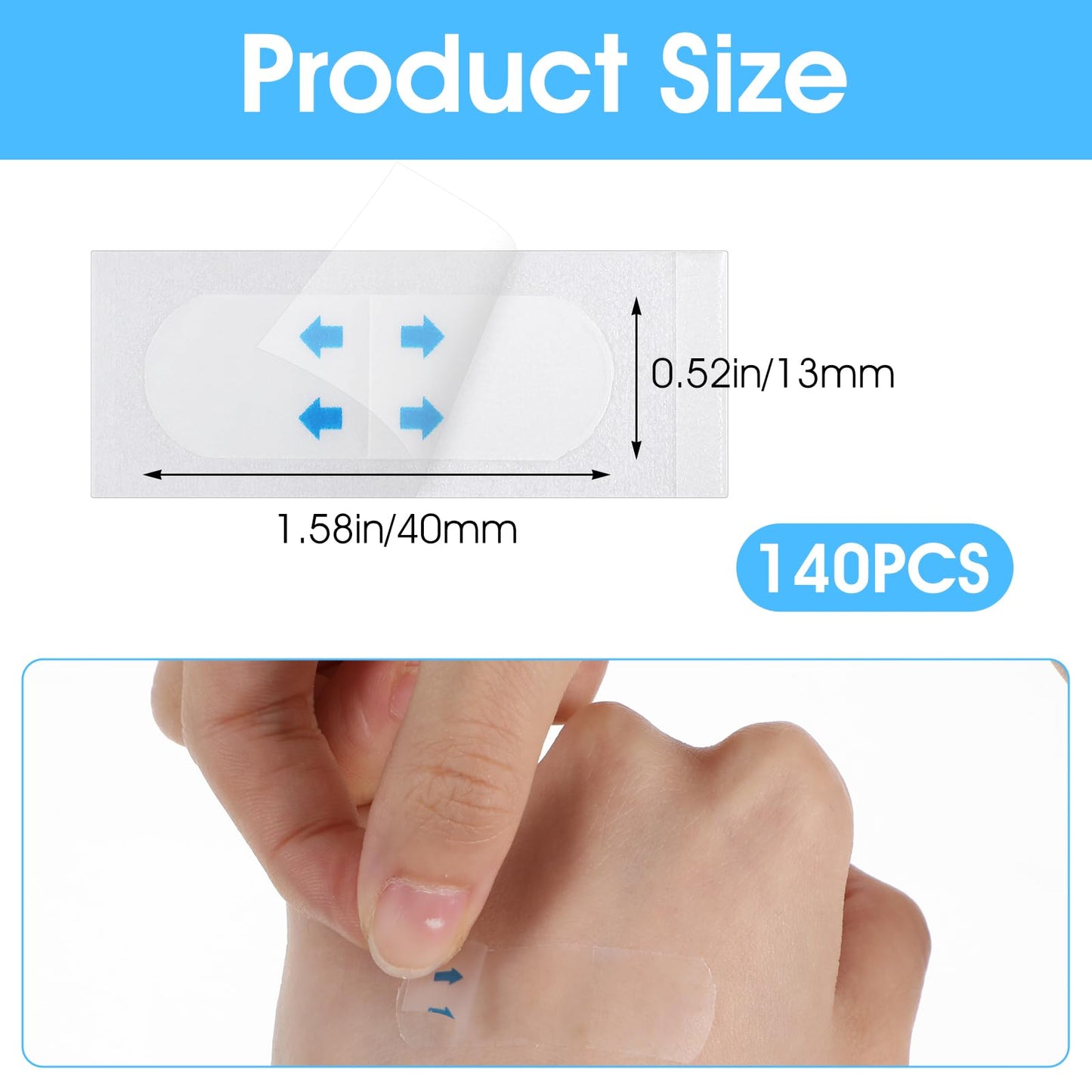 Ymapinc 140Pc Neck Tape Lifting Invisible, Clear Face Tape for Loose Skin, Neck Strips Instant Adhesive Tightening for Lifting Jowls, Eyes Wrinkles, Waterproof Reusable