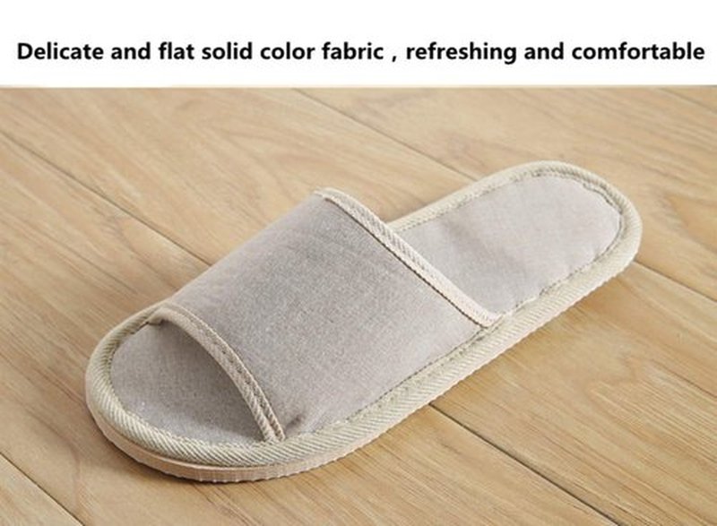 6 Pair of Open Toe Breathable Slippers,Solid Color Casual Slippers,Spa Slippers for Guests, Hotel, Travel, Unisex Universal Size Washable (6 gray large size)