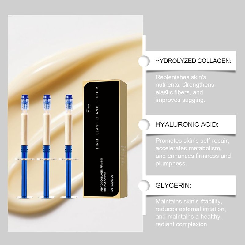 Peptide Collagen Firming Essence Cream Set - Anti-Wrinkle Skin Care for Firm, Elastic & Tender Complexion | 3 x 5mL