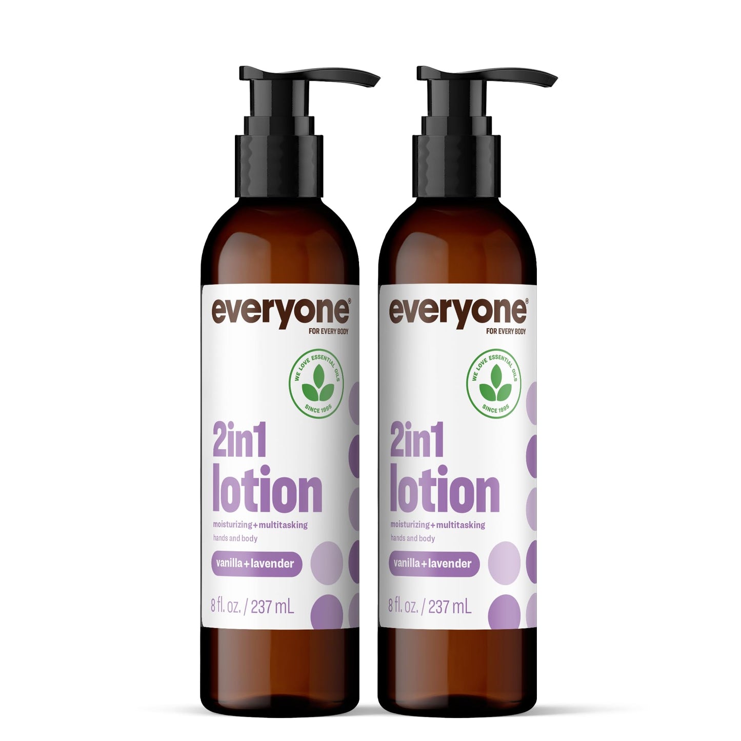 Everyone 2-in-1 Lotion for Hands/Body, 8 ounce (Pack of 2) Vanilla and Lavender made for Men and Women