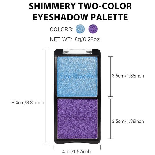 FeiCuiYun Double color eye shadow, Eyeshadows Creamy, high pigment eye makeup palette, matte shimmer metal eye shadow powder, Blendable, Ultra-Pigmented, Easy to Apply, Matte & Shimmer, (02)