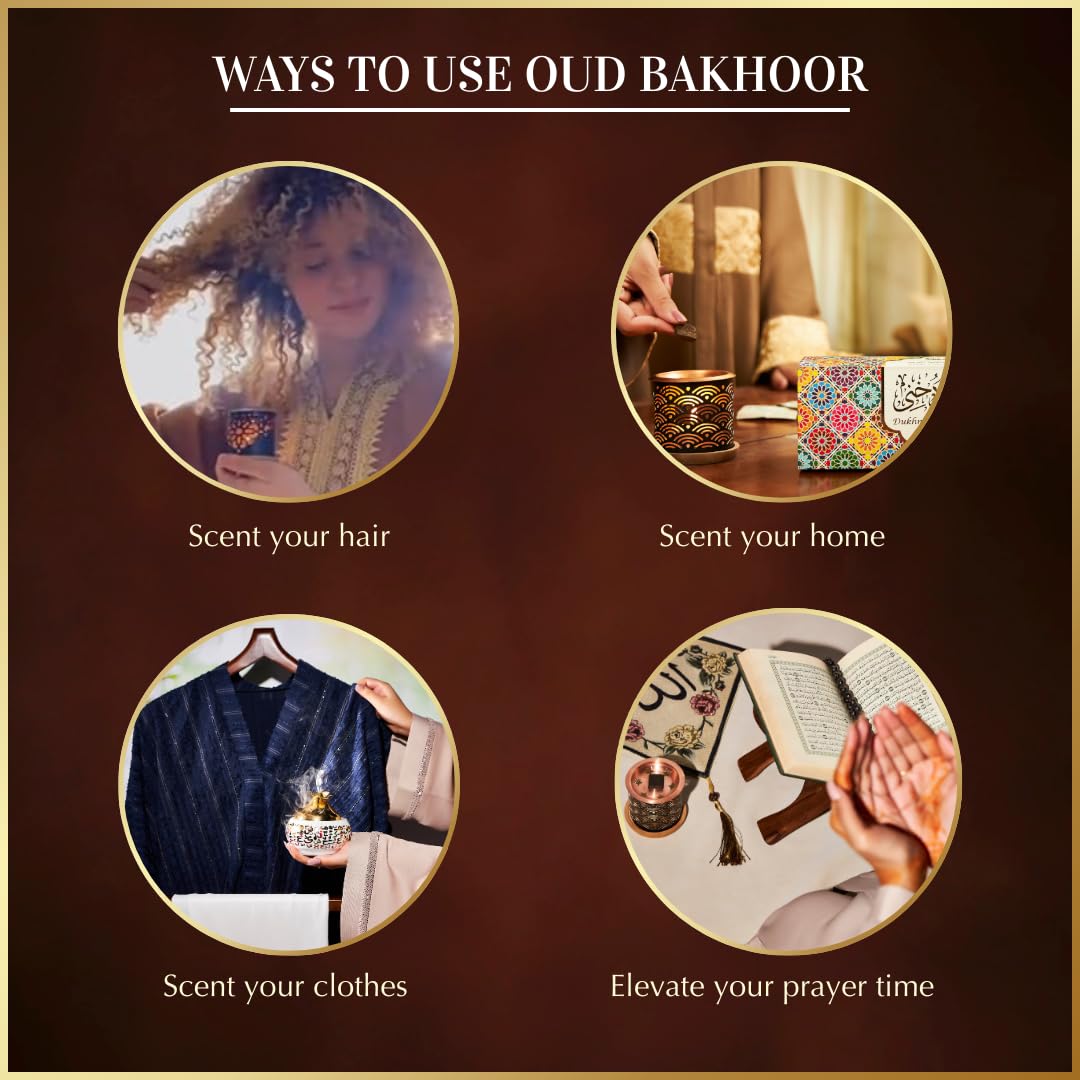 Oud Bakhoor Variety Box & Burner by Dukhni | Arabian Oudh Set with Candle Incense Burner | 20 pcs Arabic bukhoor Incense Bricks, 10 Mixed scents | Islamic, Eid & Ramadan Gifts | Home Fragrance