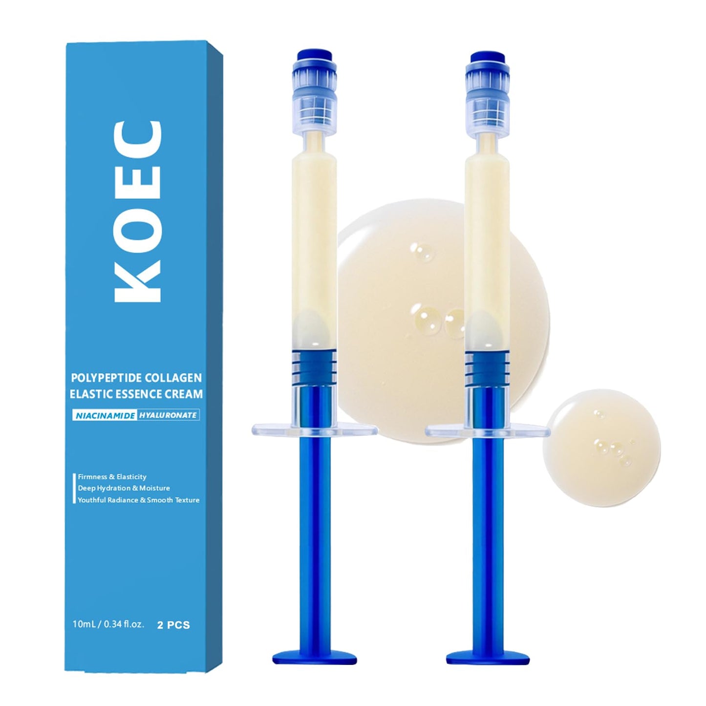 SHEEYOON Polypeptide Collagen Elastic Essence Cream, Micro Molecular Collagen Peptide Lotion, Anti-Wrinkle Firmer Skin Moisturizer 2 PCS