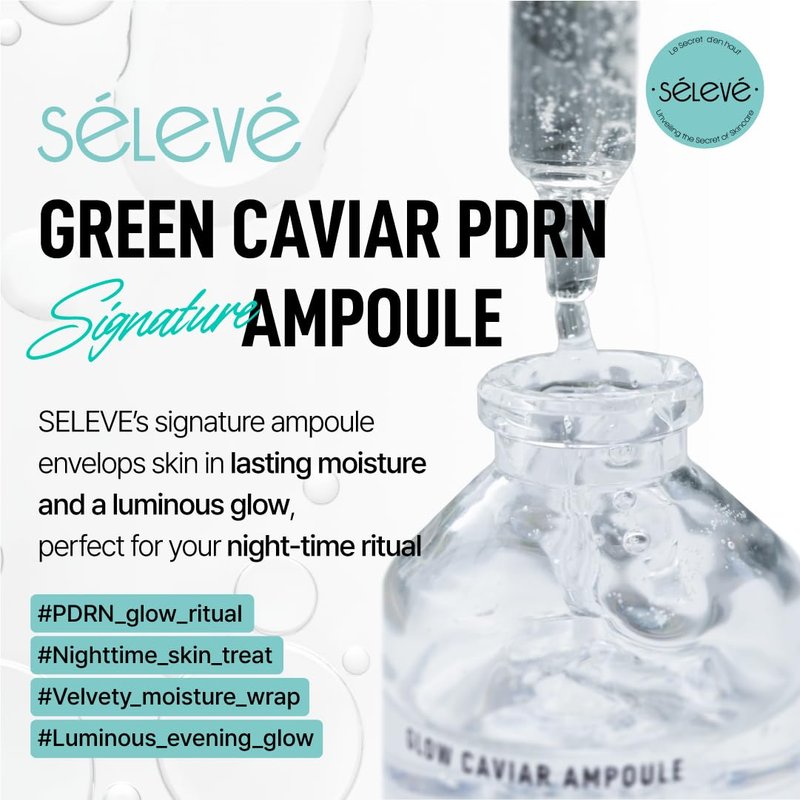 Glow Caviar Hydration & Radiance Duo | Green Caviar Ampoule & Glow Cream with Niacinamide & Ferulic Acid for Sensitive & Dry Skin