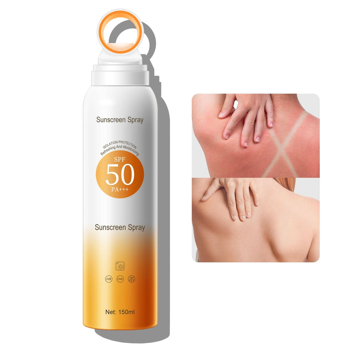 KYDA Reef Safe Sunscreen Spray, SPF 50 Body Sunscreen Infused with Vitamin E, 360° Mist, Lightweight Non-Greasy, Water Resistant, UV Protection for Face and Body, 5.07 fl oz