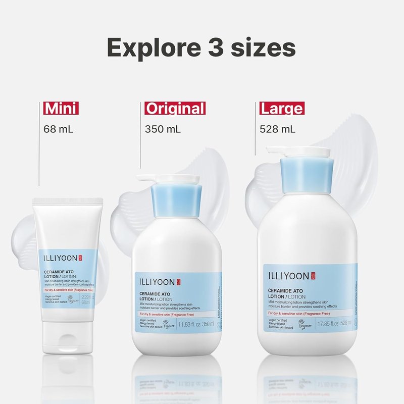 Illiyoon Ceramide Ato Lotion - Lightweight Moisturizer for Dry & Sensitive Skin | Vegan, 11.83 fl. oz.