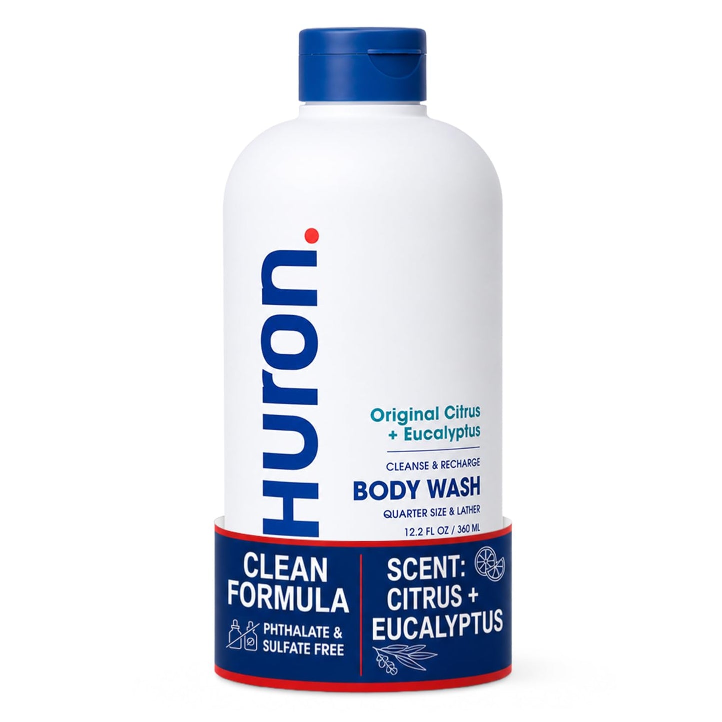 Huron Body Wash: Citrus + Eucalyptus Scent, Non-Toxic & Hydrating; 11.3oz