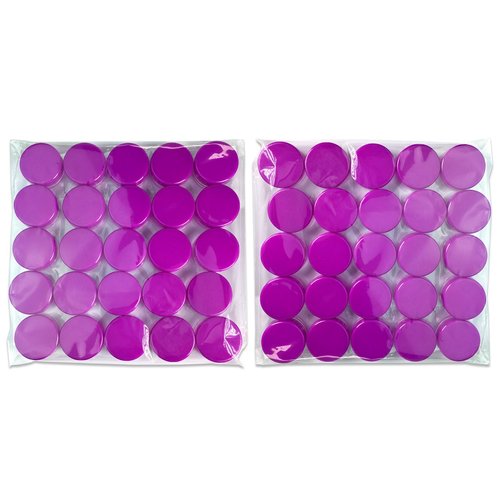 Beauticom 3g/3ml (0.1 Fl Oz) Round Clear Plastic Jars with Round Top Lids for Creams, Lotions, Make Up, Powders, Glitters, and more... (Color: Purple Lid Quantity: 50 Pieces)