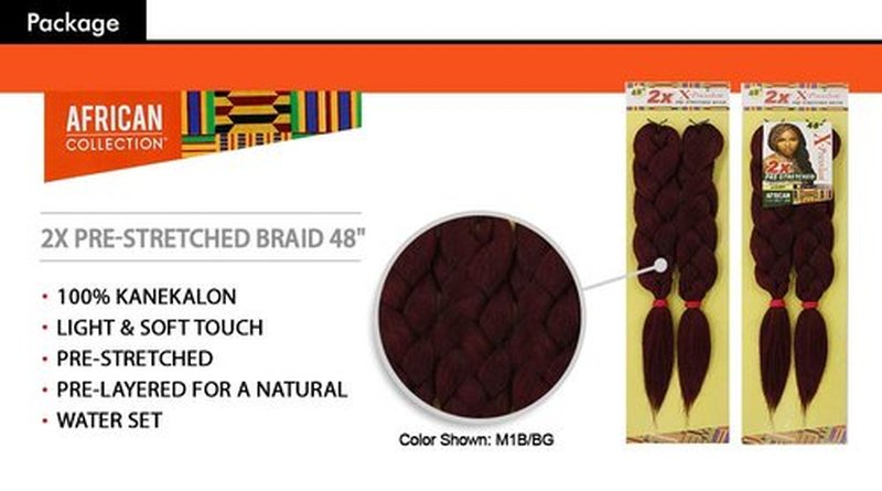 Xpression Sensationnel Synthetic Hair Braids 2X Pre-Stretched Braid 48" (3-Pack, 33)