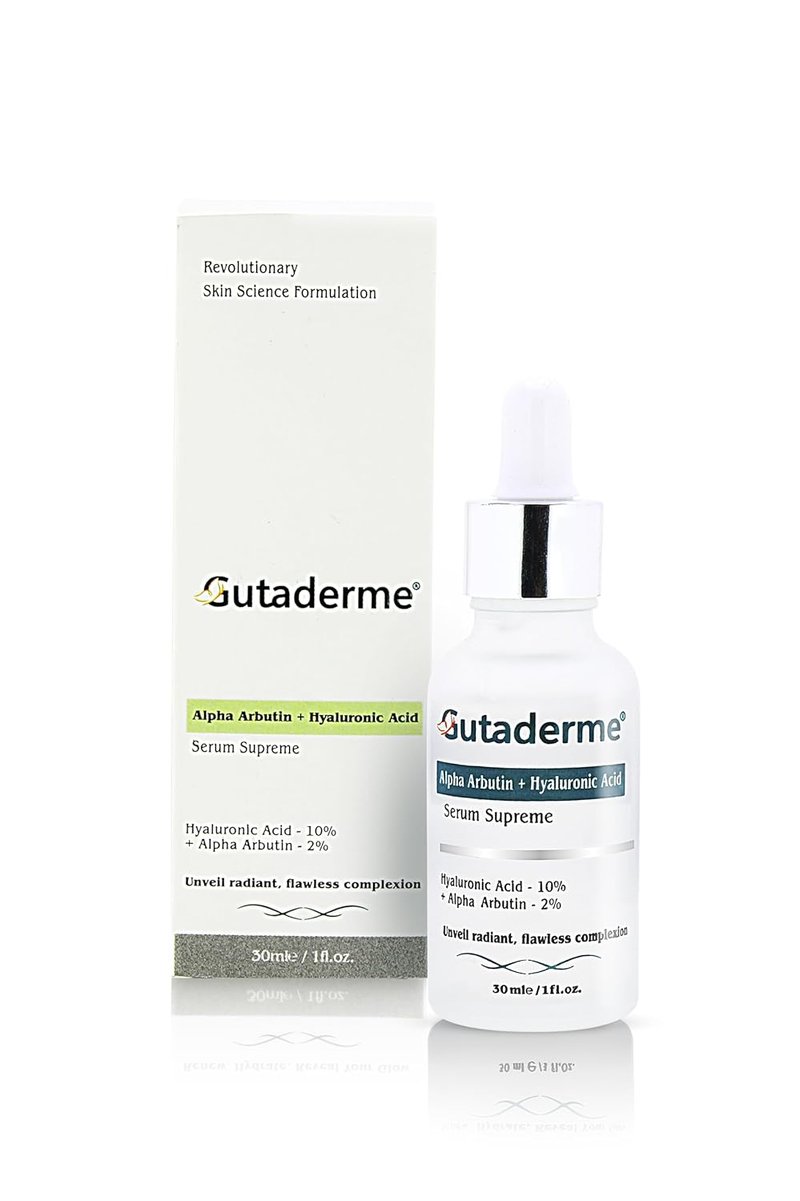 Brightening Face Serum with Alpha Arbutin 2% & Hyaluronic Acid 10% - Reduces Dark Spots & Fine Lines | 1 fl. oz