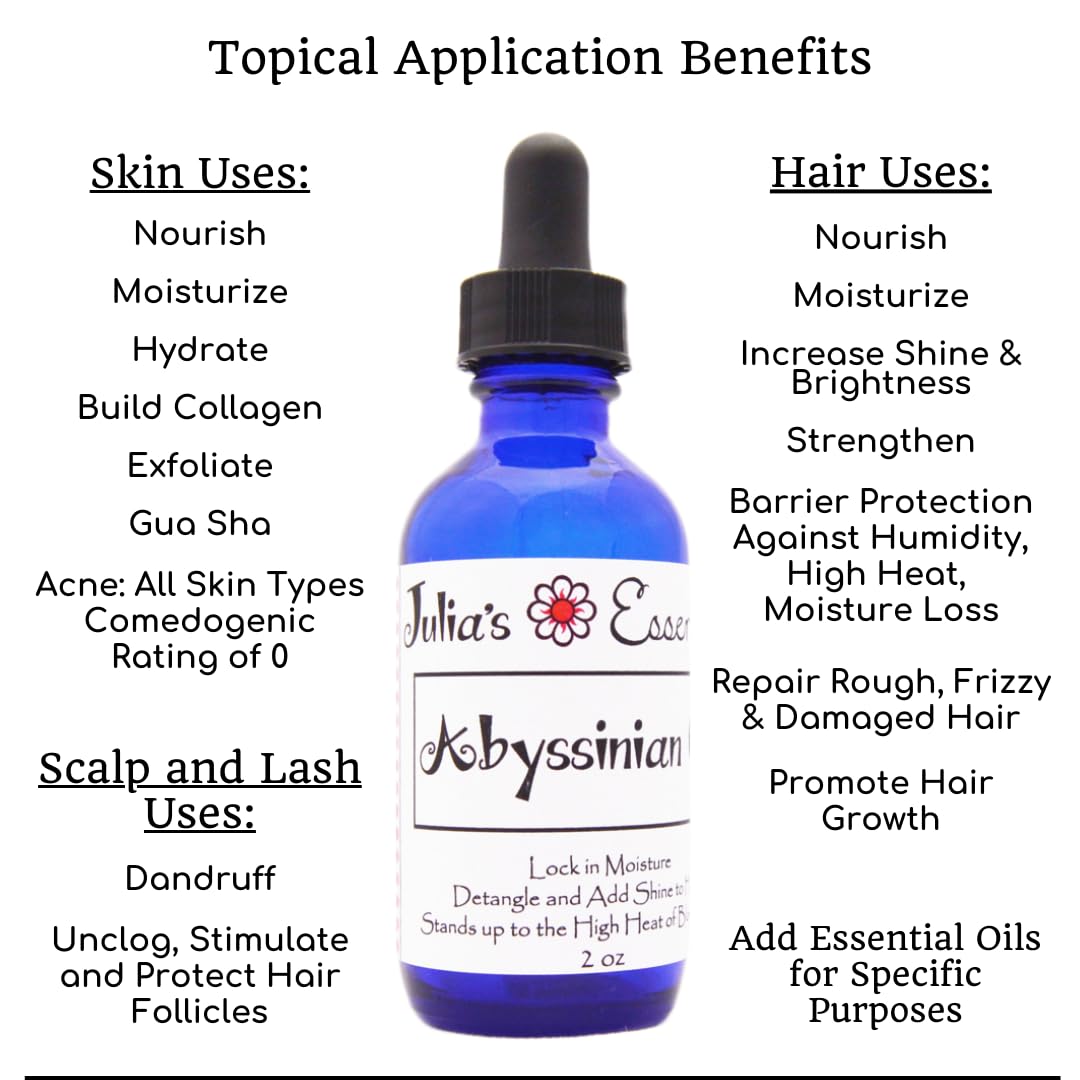 100% Pure Abyssinian Oil (Crambe Abyssinica) Naturally Grown in Canada, Pressed then Refined for a Virtually Weightless Hair Beard Skin and Nails Oil