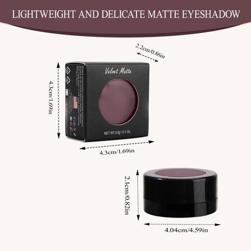 FIVEFULU Single Eggplant Purple Eyeshadow, Pressed Powder Matte Purple Eye Shadow Palette Make-up, Blendable Long Lasting High Pigment Purple Eye Makeup Halloween Purple Eye Paint & Face Body Paint