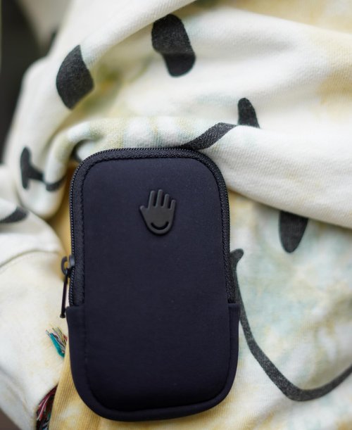 Touchland Touchette Zippered Pouch, Attachable Fashion Accessory with Snap Hook for Power Mist and Glow Mist 1FL OZ, Black