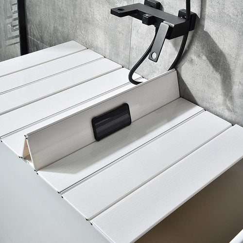 Adjustable Foldable Dust-Proof Bathtub Cover White,Waterproof Shutter Bathtub Tray & Laptop Desk 2 in 1 Fits Most Tubs,Modern Bath Tub Racks for Home (0.7Mx1.6M（2.3FTx5.25FT）, 0.24in Thick)
