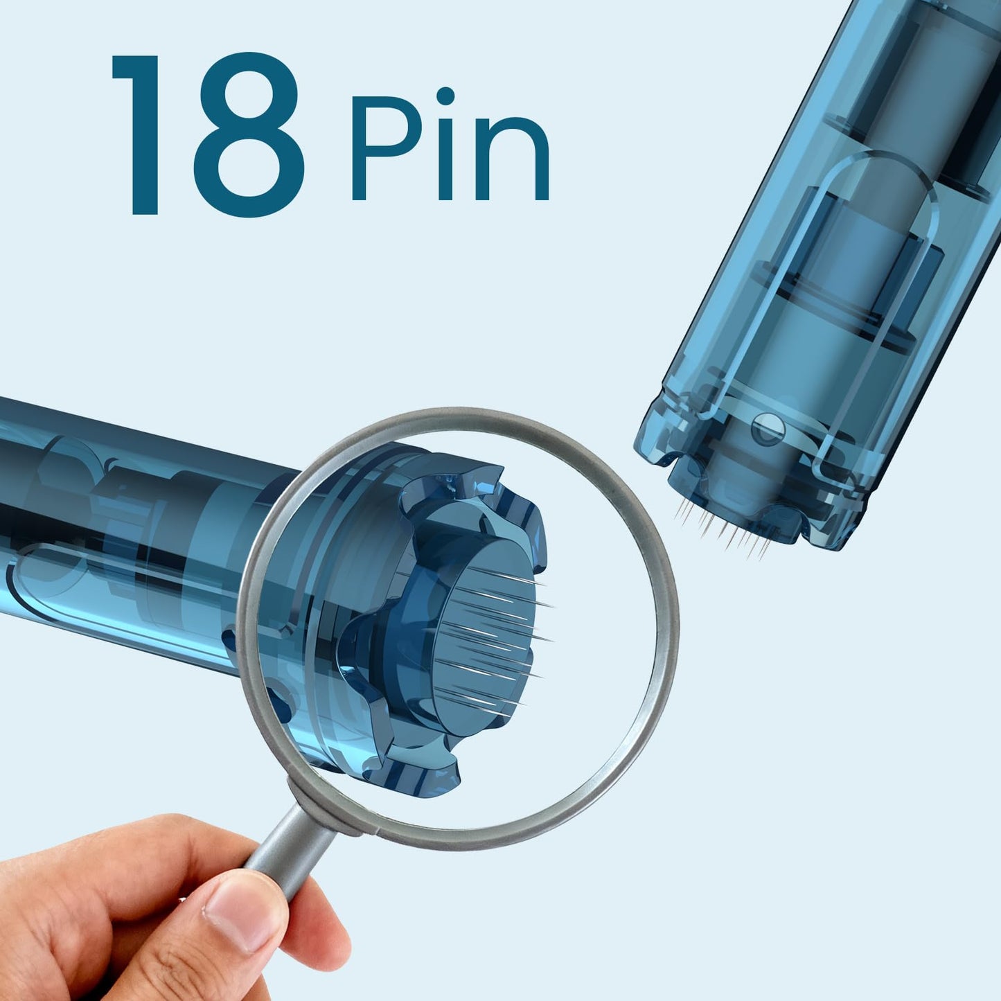 12Pcs 18Pin Microneedling pen Cartridges for Dr Pen M8S/A11/A8S/A9 at Home Use,0.25mm