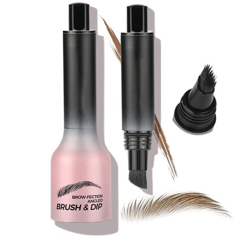 Revorie Brow-Fection Angled Brush & Dip Liquid Eyebrow Gel, Brow Lamination & Powder Pen, Eyebrow Hair Stroke Brush, Wild Eyebrow Pencil Waterproof Long Lasting Quick Drying (#02 Taupe)