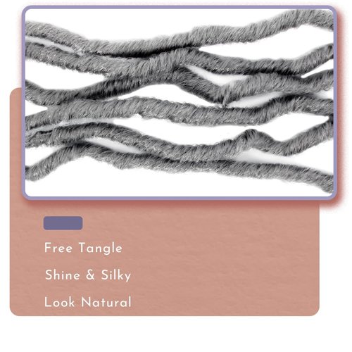 BOHOBABE Faux Locs Crochet Hair 18 Inch, Boho Soft Crochet Locs with Curly Ends, Long Grey Bohemian Goddess Locs Crochet Braids for Black Women (6 Packs, Gray)