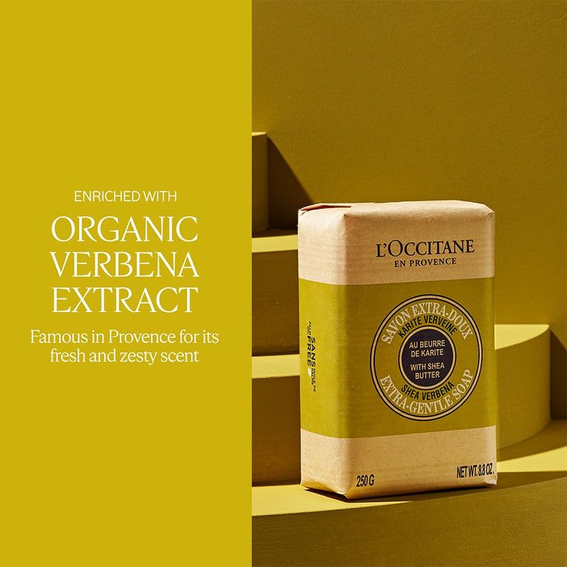 L'OCCITANE Shea Butter Solid Hand & Body Soap - Citrusy Verbena, Relaxing Lavender, Vegan, Artisanal