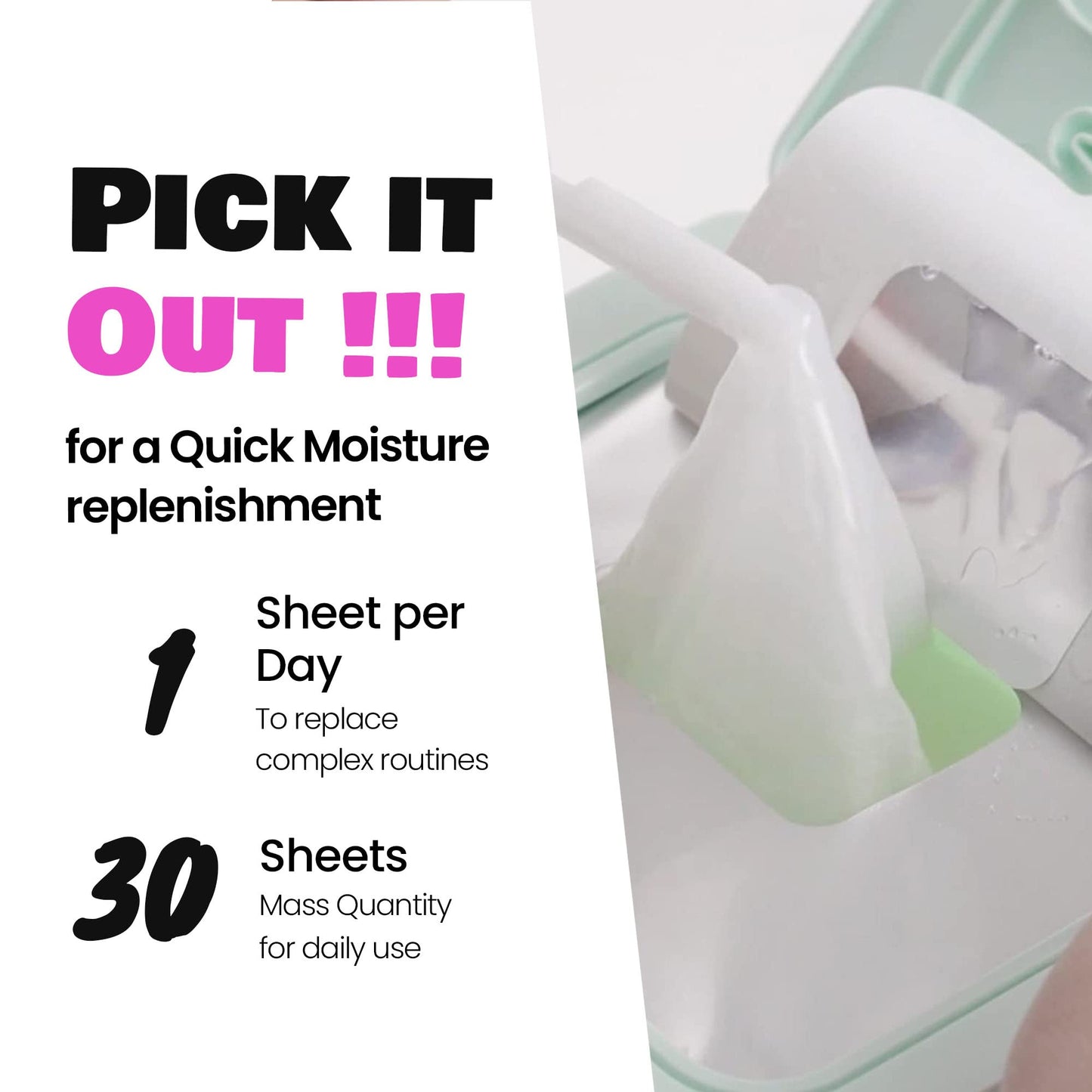 DEWYTREE Pick and Quick Moisture Full Mask 30 Sheets | Korean Collagen Face Mask Skincare Sheets | Hydrating Face Masks w/ Ceramide | Intensely Moisturizing Face Masks Beauty Sheet Set