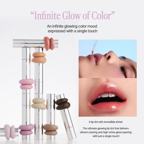 Heart Percent Dote On Mood One Way Glowy Tint, Glass-like High Shine Glossy Finish w/Long-Lasting Luminous Color Lip Stain for Glowy Look, #07. Muted Caramel