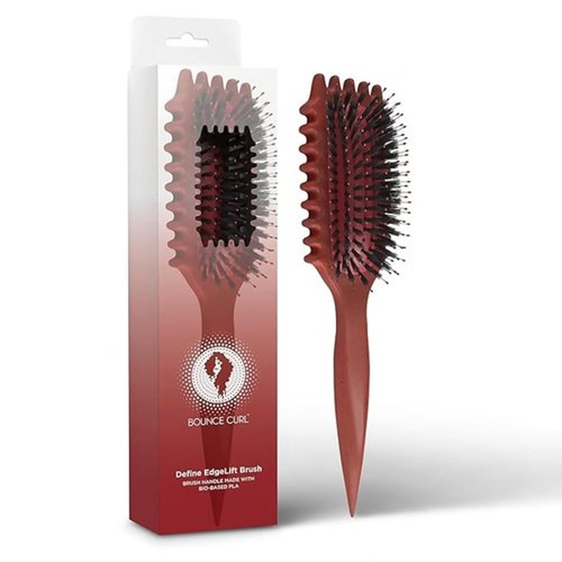 Bounce Curl Define EdgeLift Brush, 5-in-1 Tool for Effortlessly Defined Curls, Waves & Coils, Reduces Frizz - Brick Red