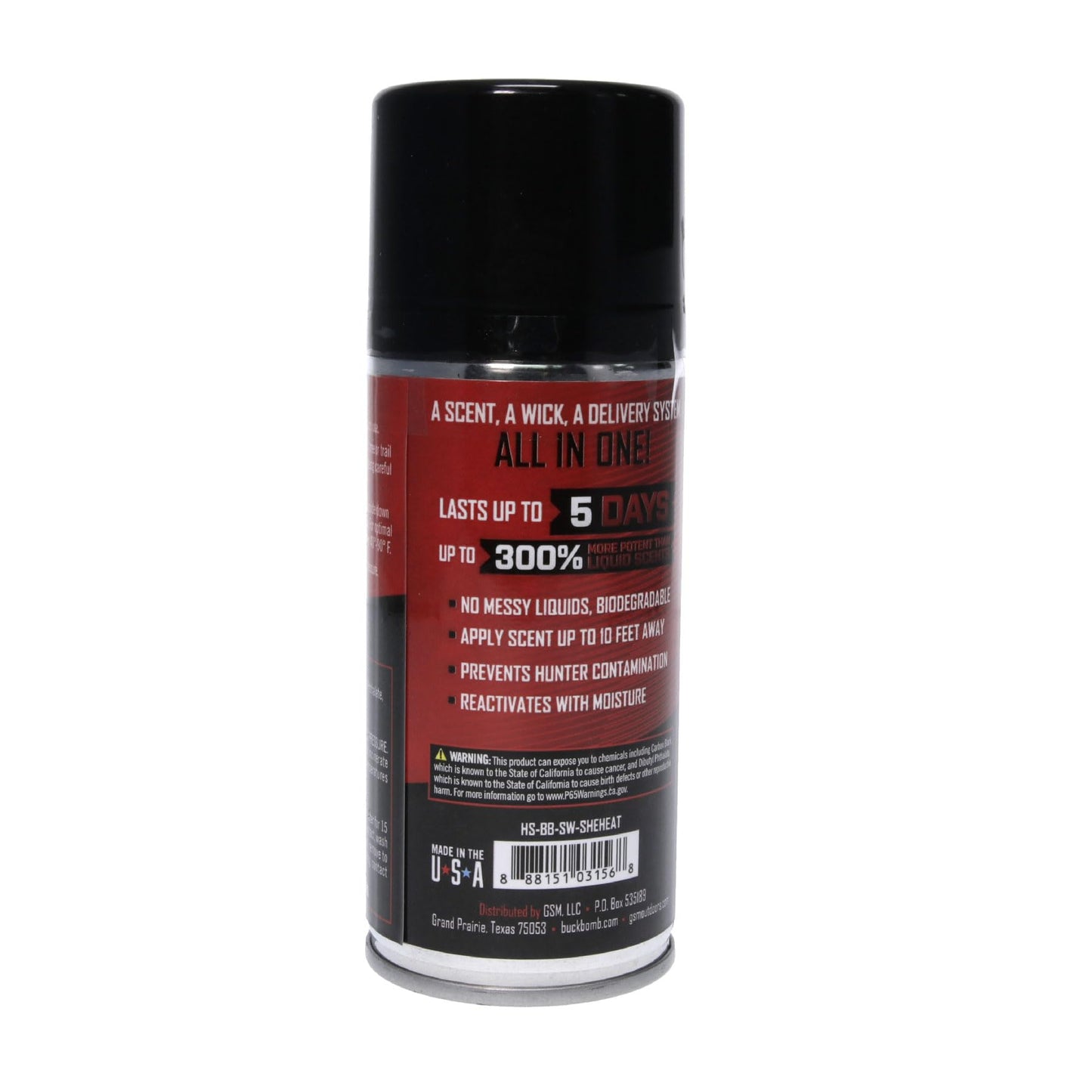 Hunters Specialties Buck Bomb Scent Web Scented Foam String | Hunting Pre/Post Rut Formula Scent Attractant Aerosol Spray, 5 Oz (142g), SHE Heat