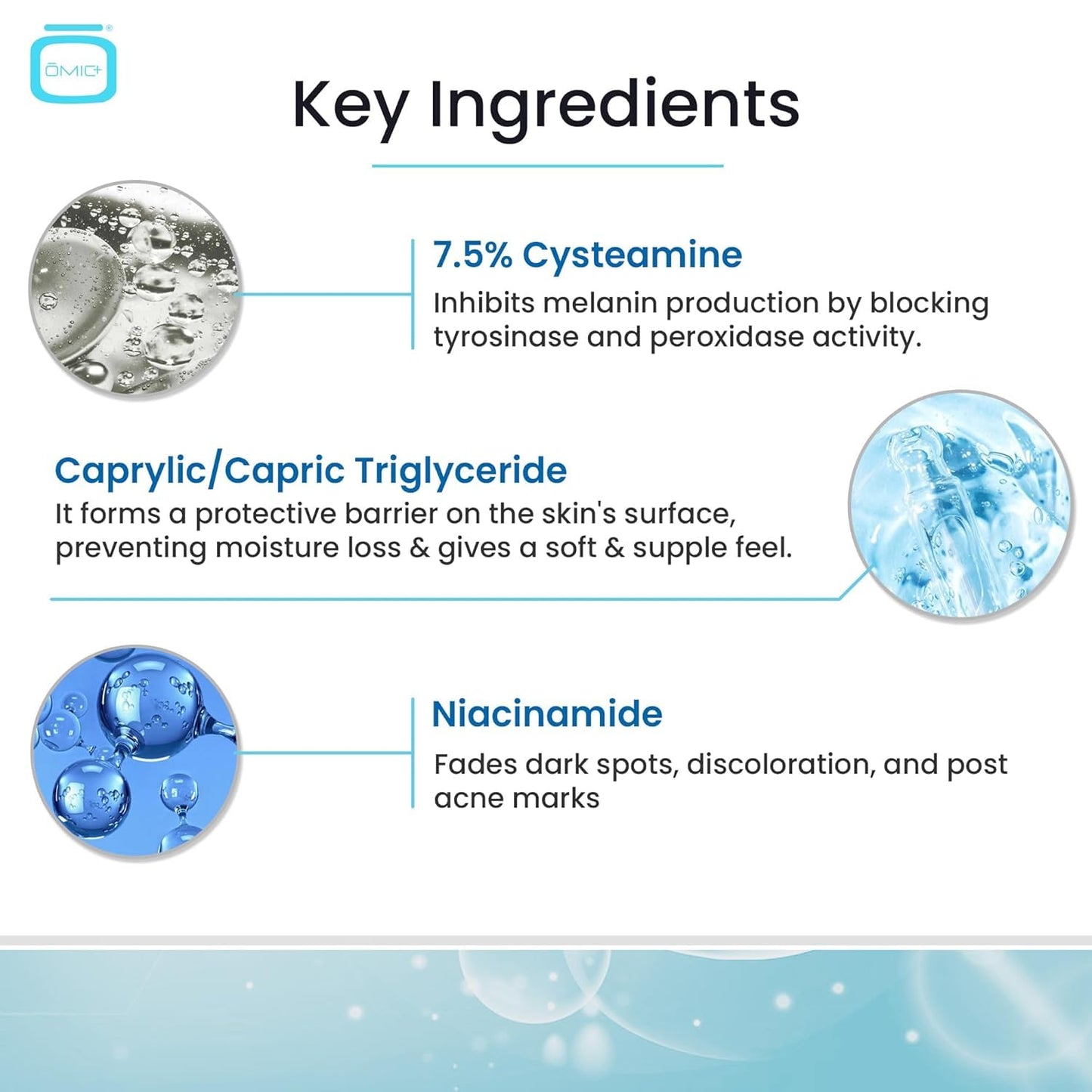 OMIC+ Skincare 7.5% Cysteamine Triple Complex Cream - 1.01 fl Oz / 30ml – Brightening & Tone-Improving Face Cream for Uneven Skin & Dull Complexion – Lightweight Texture