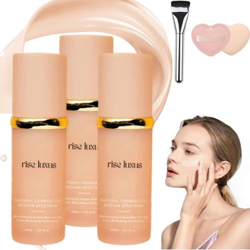 Rise Luxus Foundation, Rise Luxus Ultrablend 4 in 1 Foundation, Match Cosmetics Foundation, Moisturizing Medium Full Concealer with SPF 50+ Inspired, Long Lasting Waterproof