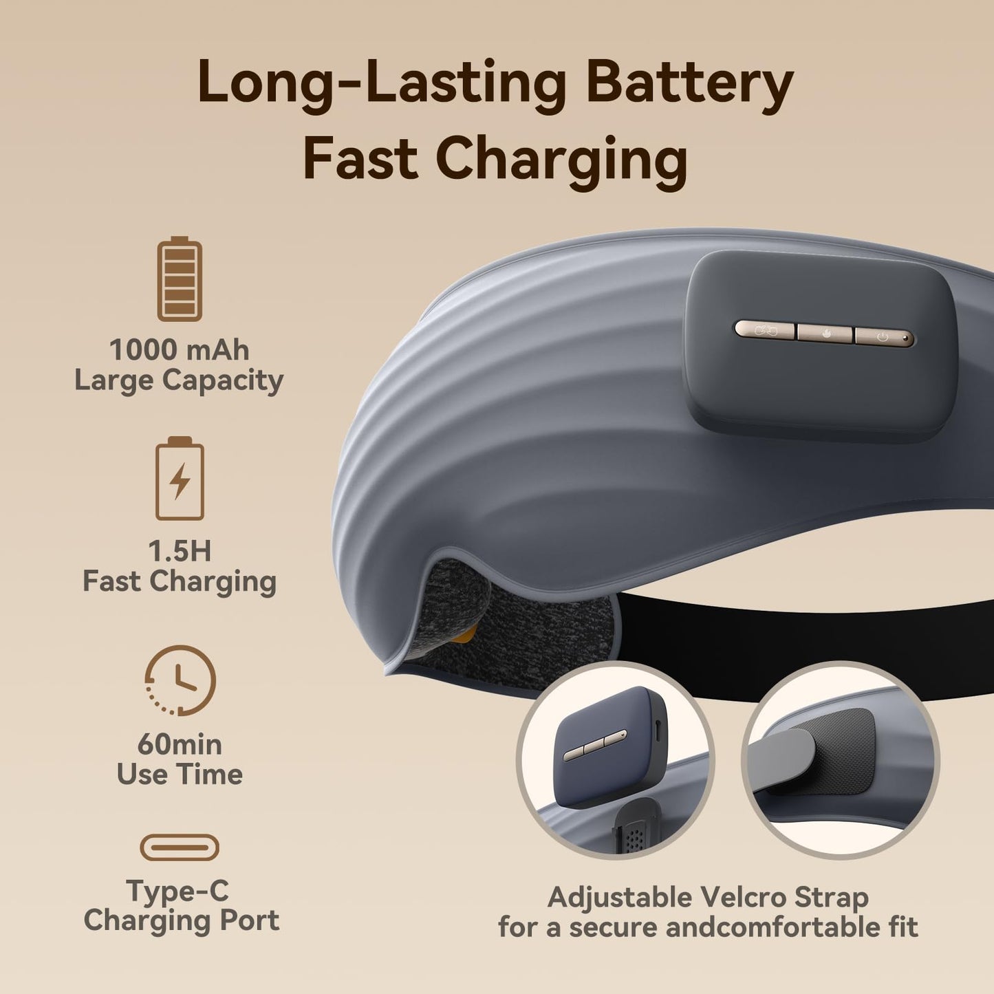 AiSleep Eye Massager with Heat, Heated Eye Mask, Eye Massager with Bluetooth Music for Dry Eyes, Eye Relief, Improved Sleep, 3 Temperature Heated Eye Massager for Migraine Strain Relief, Eye Care