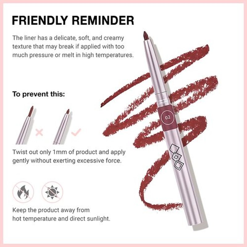 lip liner pencils, Modern Classic Lip Liner, Lip Liner Pigmented Vegan Matte, Lasting Finish Lip Liner, Luxurious Creamy Long Lasting Lip Liner, Prevents Feathering and Fading (02#Cherry Red, 1)