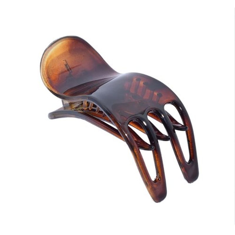 Parcelona French Simply Bear Paw Tortoise Shell Celluloid Medium Side Slide In Jaw Yoga Hair Claw Clip for Fine Hair