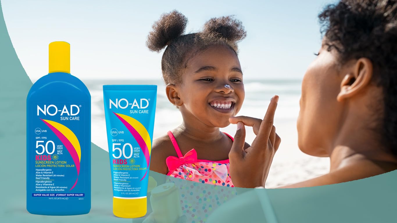 NO-AD SPF 85 Sunscreen Lotion | Broad Spectrum UVA/UVB Protection | Water Resistant | Octinoxate & Oxybenzone Free with moisturizing Vitamin E and Aloe 3oz | Travel size sunscreen