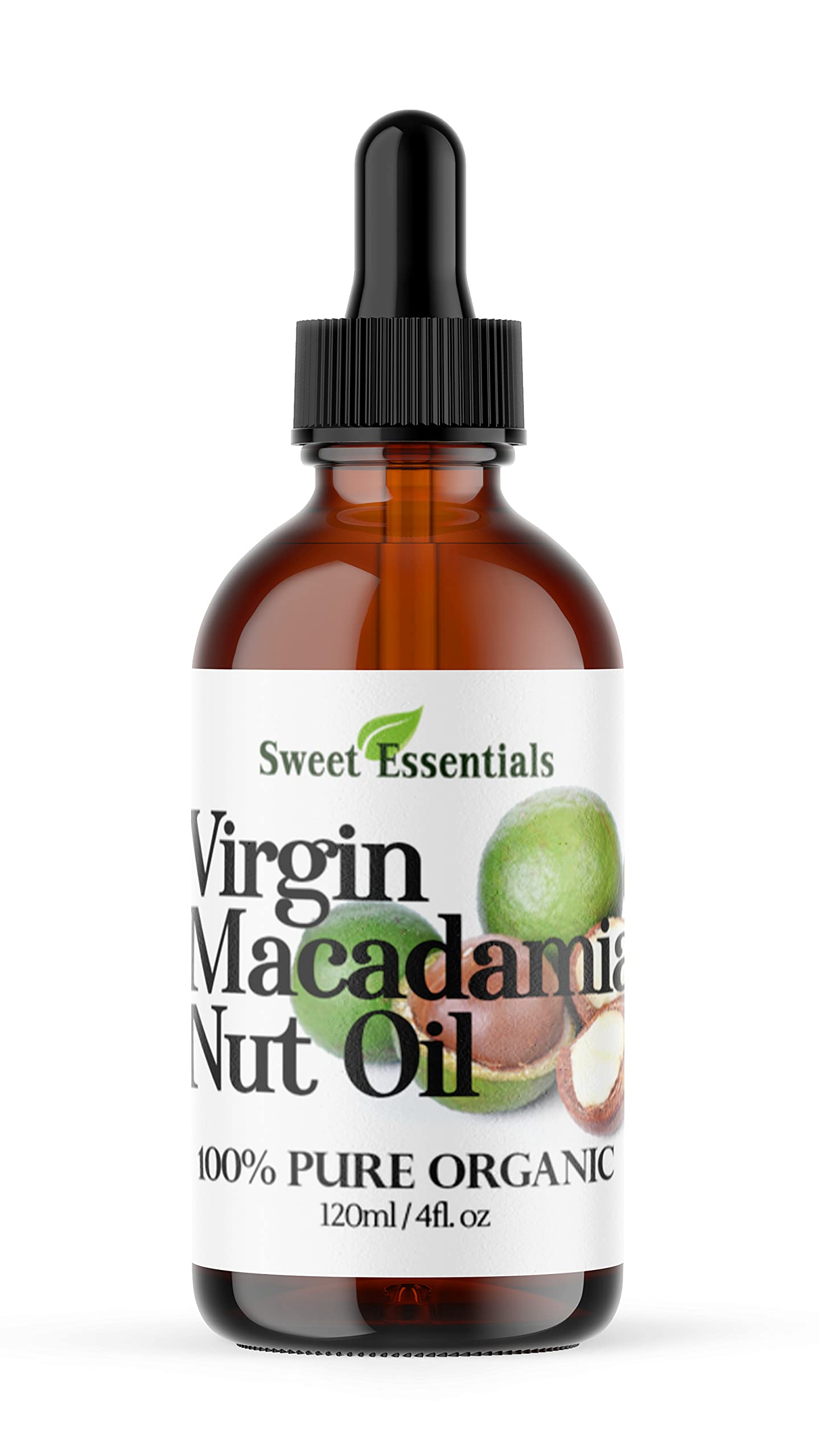 Organic Unrefined Macadamia Nut Oil | 4oz Glass Bottle | Imported From Italy | 100% Pure | Food Grade | Offers Relief From Dry Skin, Eczema, Psoriasis, Dermatitis & More | Best Natural Moisturizer