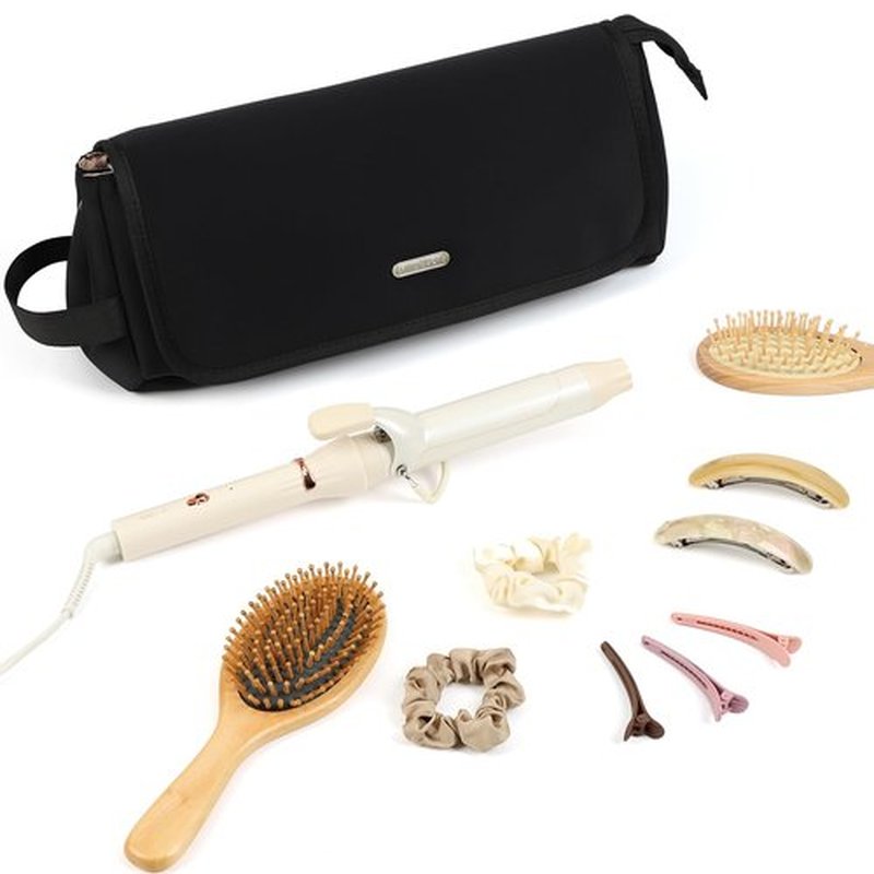 FINDCOZY Hair Tools Travel Bag, Hair Accessory Organizer with Heat Resistant Mat for Curling Iron, Hair Straighteners and Styling Tools, Travel Essentials for women, Black