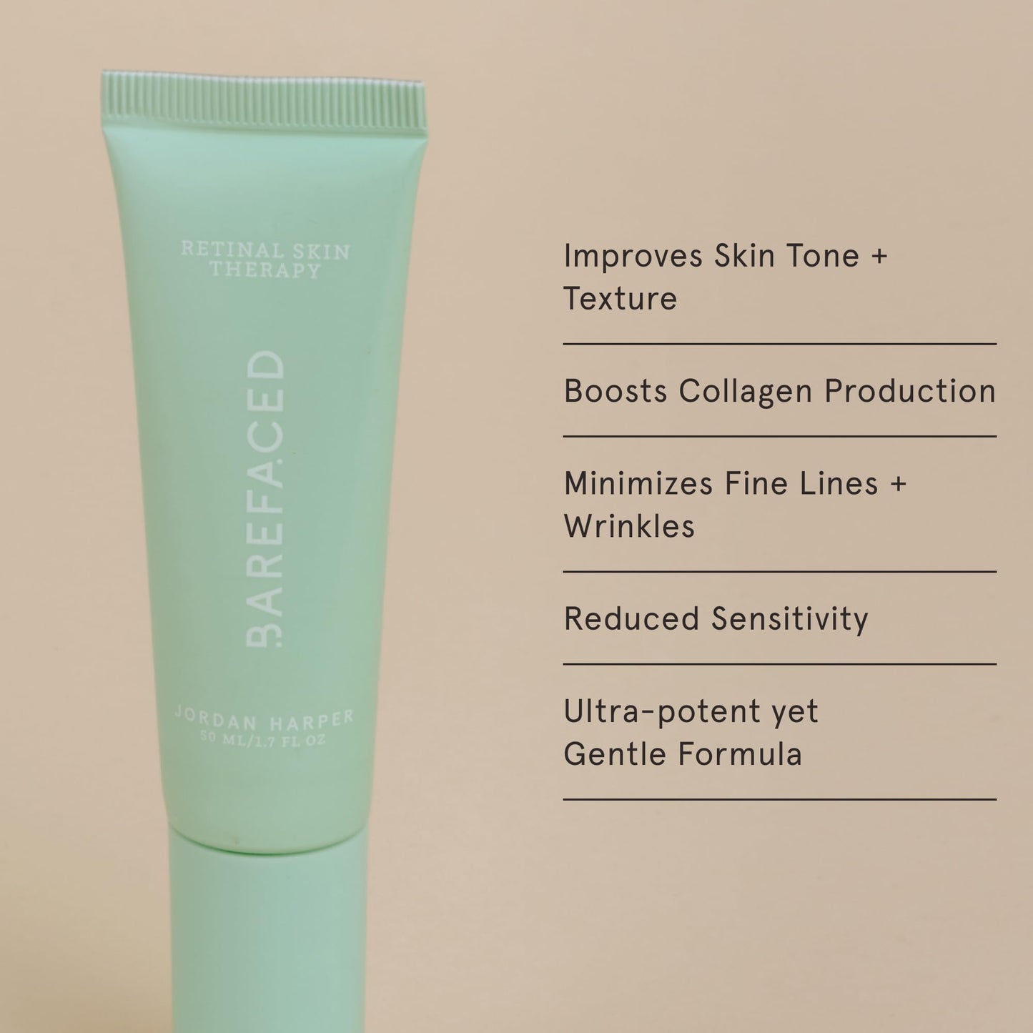 Barefaced Retinal Skin Therapy 30ml - Retinaldehyde & Bakuchiol Serum for Firming, Reducing Fine Lines & Wrinkles, Improving Skin Tone & Texture w/Shea Butter, Jojoba Oil & Argan Oil