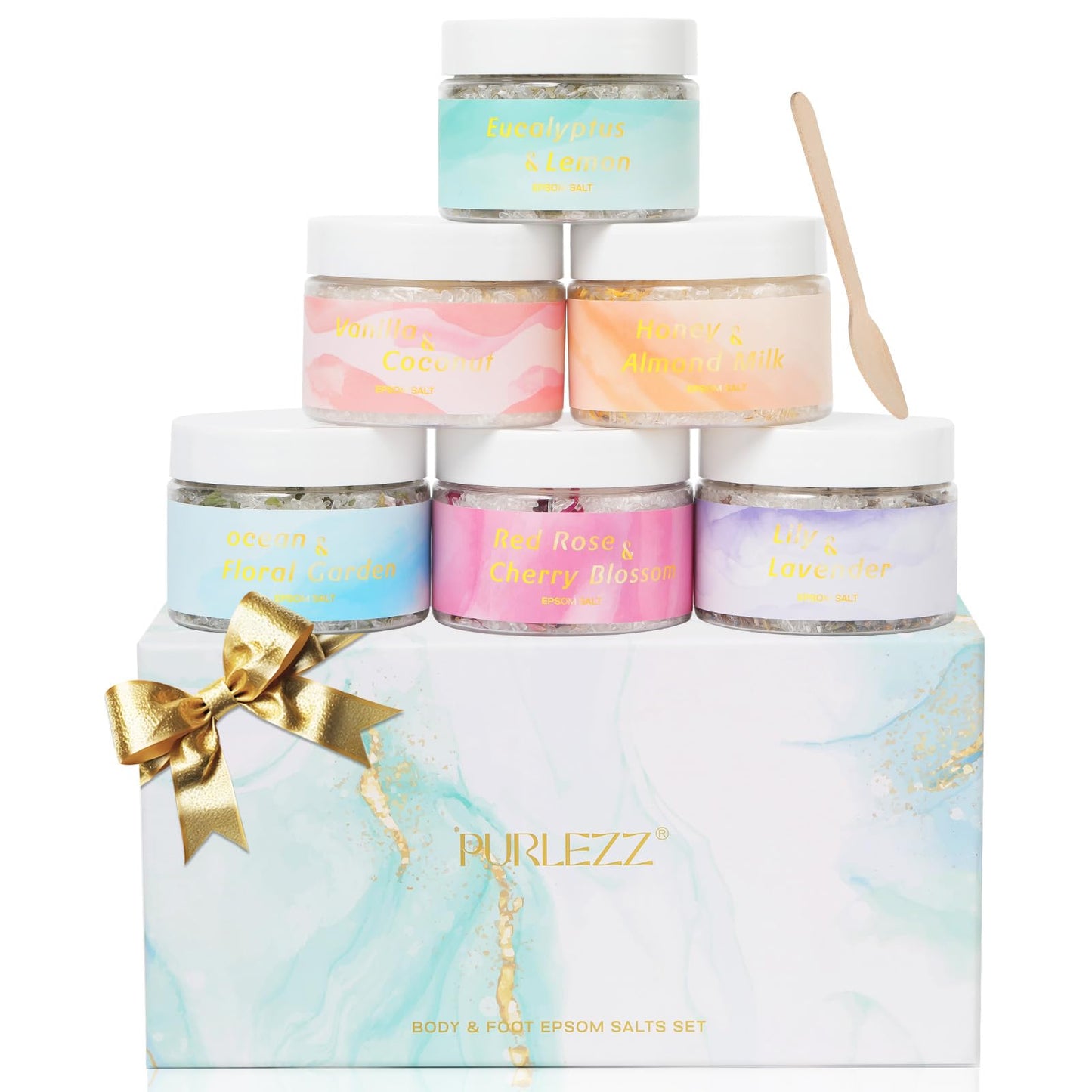 Gifts for Women & Men, Birthday Gifts - 6 Pcs Luxurious Bath Spa Salts Gift