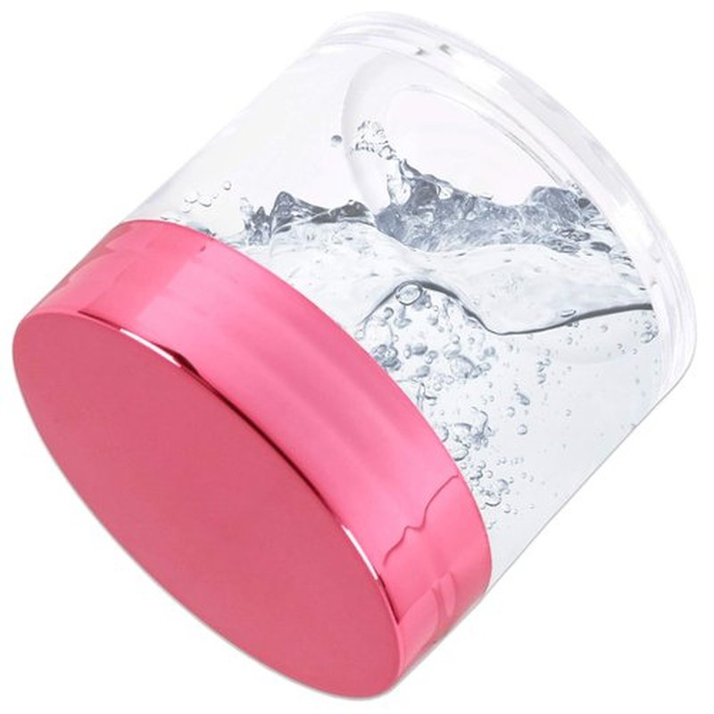 Beauticom 30g/30ml (1 fl. oz.) Double Wall Clear Plastic Leak Proof Jars with Flat Top Lids for Creams, Lotions, Make Up, Powders, Glitters, and more... (Color: Metallic Rose Gold Lid, Pieces: 12)