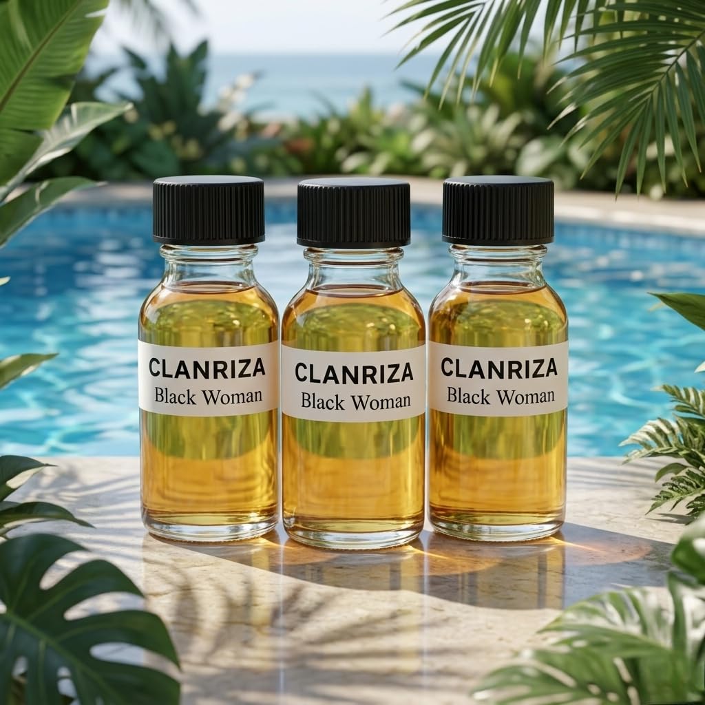 CLANRIZA 1 Fl Oz Black Woman Women’s Fragrance Body Oil, Scented Perfume Oil - Long Lasting Fragrance Oil For Daily Use, Home & Best For Gifts (Pack of 1)