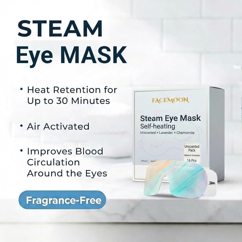 FACEMOON 16 Packs Self Heating Steam Eye Masks: